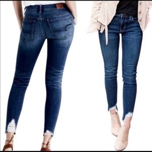 Distressed Hem Skinny Jeans